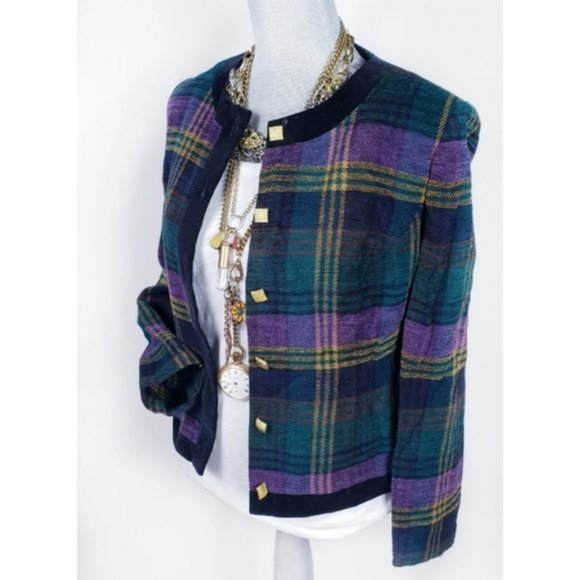 Vintage Jackets & Blazers - Vintage Plaid Bohemian Box Jacket 8